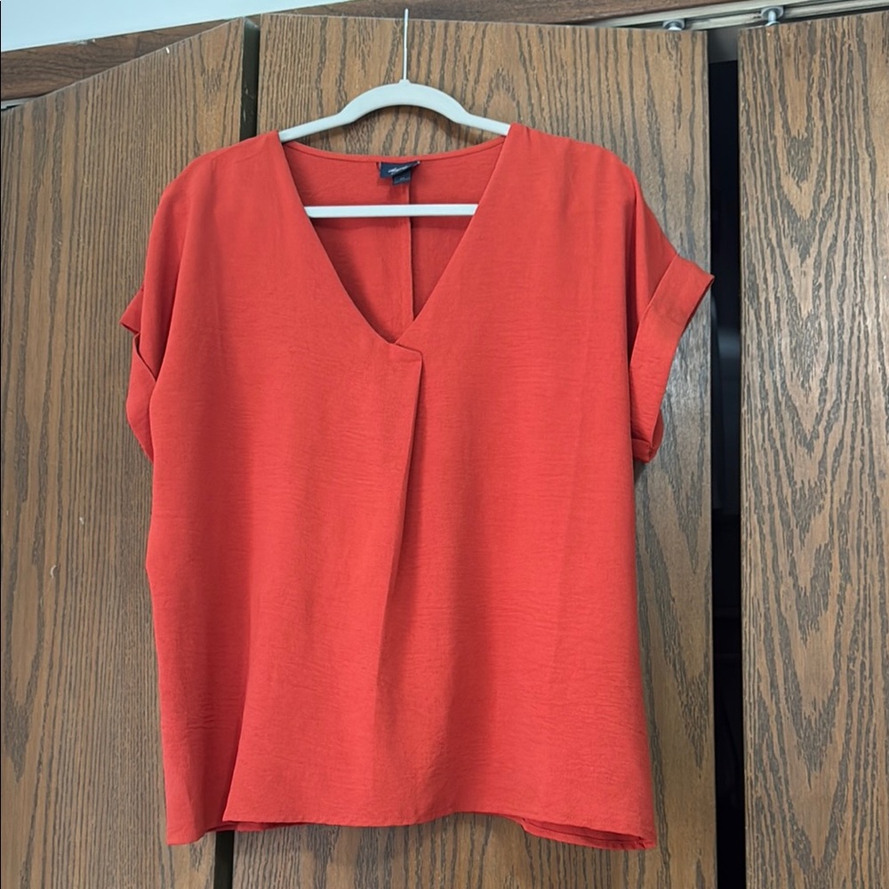 Daytrip by the Buckle Burnt Orange V-Neck Women's Top